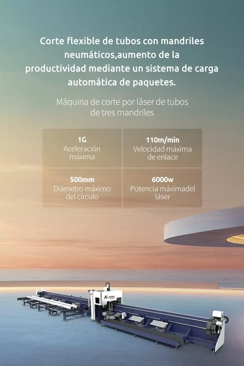 Máquina de Corte Láser de Tubos de Tres Mandriles