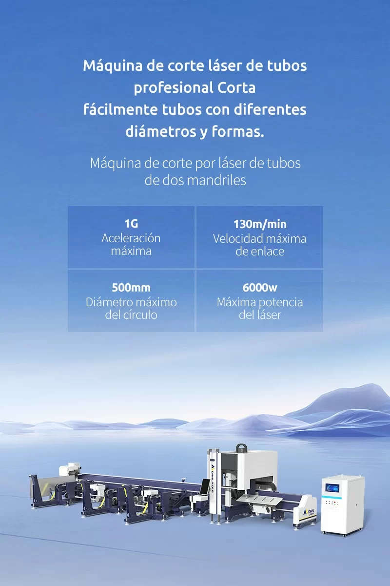 Máquina de corte por láser de tubos de dos mandriles
